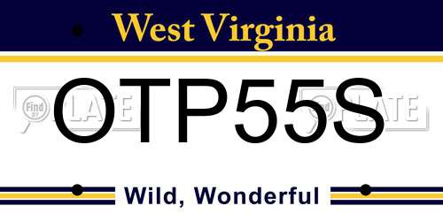 OTP55S West Virginia License Plate