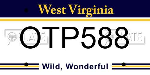 OTP588 West Virginia License Plate