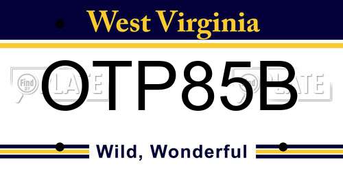 OTP85B West Virginia License Plate