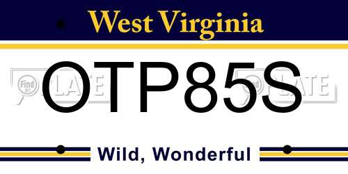 OTP85S West Virginia License Plate