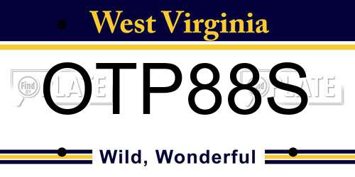 OTP88S West Virginia License Plate