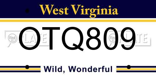 OTQ809 West Virginia License Plate