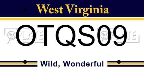 OTQS09 West Virginia License Plate