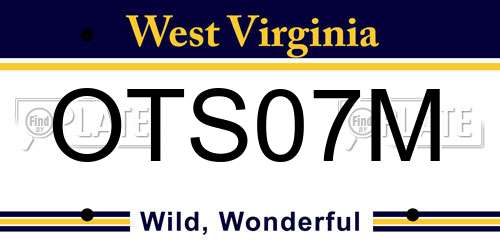 OTS07M West Virginia License Plate
