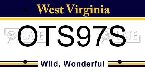 OTS97S West Virginia License Plate