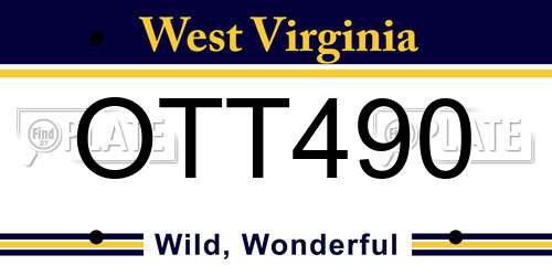 OTT490 West Virginia License Plate