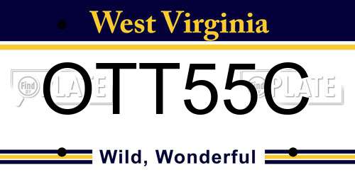 OTT55C West Virginia License Plate