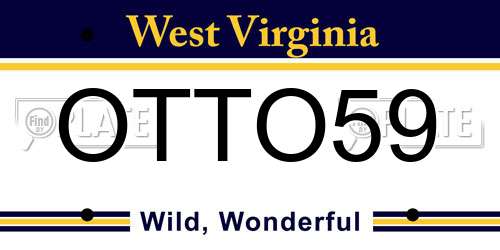 OTTO59 West Virginia License Plate