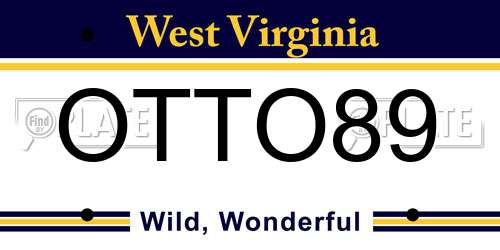 OTTO89 West Virginia License Plate