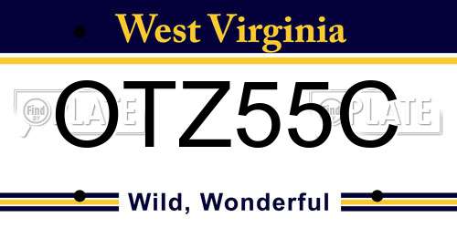OTZ55C West Virginia License Plate