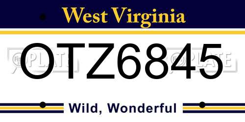 OTZ6845 West Virginia License Plate