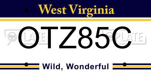 OTZ85C West Virginia License Plate