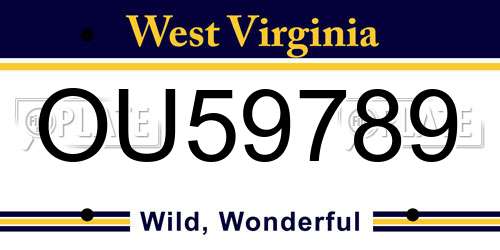 OU59789 West Virginia License Plate