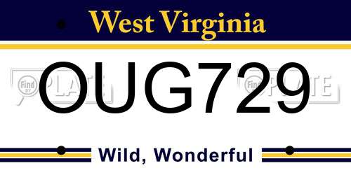 OUG729 West Virginia License Plate