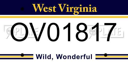 OV01817 West Virginia License Plate