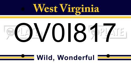 OV0I817 West Virginia License Plate