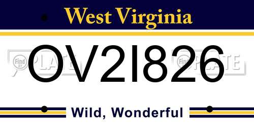 OV2I826 West Virginia License Plate
