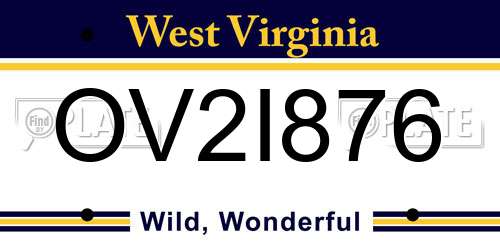 OV2I876 West Virginia License Plate