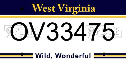 OV33475 West Virginia License Plate