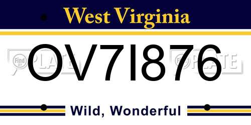 OV7I876 West Virginia License Plate