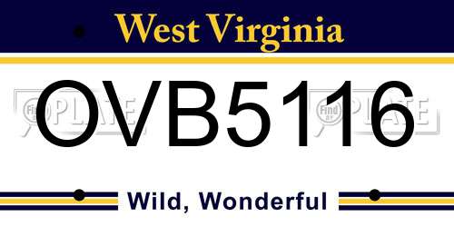 OVB5116 West Virginia License Plate