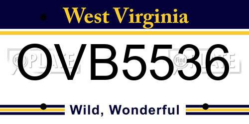 OVB5536 West Virginia License Plate