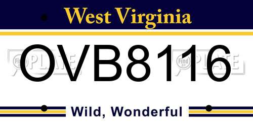 OVB8116 West Virginia License Plate