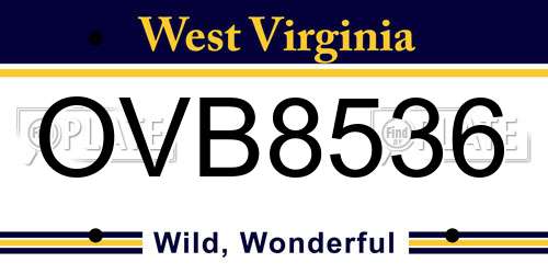 OVB8536 West Virginia License Plate
