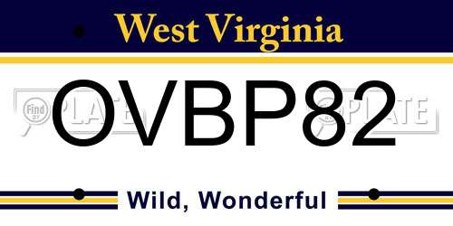 OVBP82 West Virginia License Plate