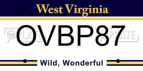 OVBP87 West Virginia License Plate