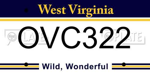 OVC322 West Virginia License Plate