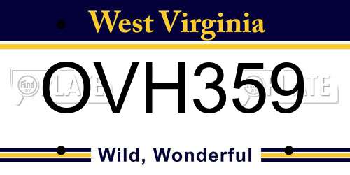 OVH359 West Virginia License Plate