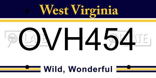 OVH454 West Virginia License Plate