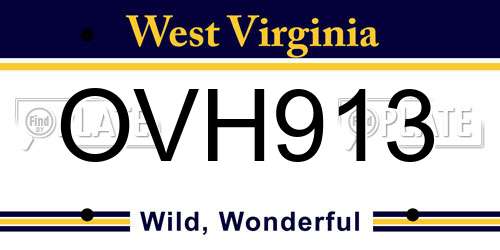 OVH913 West Virginia License Plate