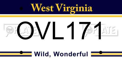 OVL171 West Virginia License Plate