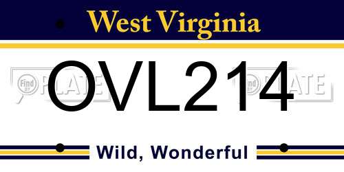 OVL214 West Virginia License Plate