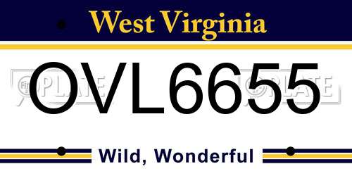 OVL6655 West Virginia License Plate