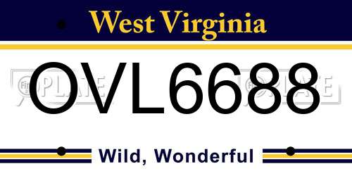 OVL6688 West Virginia License Plate