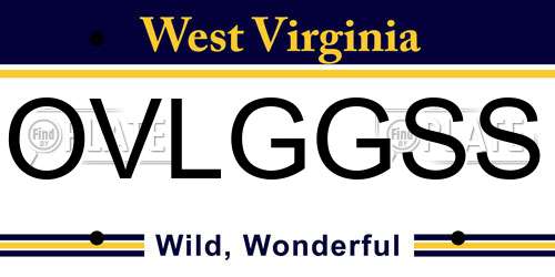 OVLGGSS West Virginia License Plate