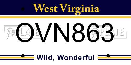 OVN863 West Virginia License Plate