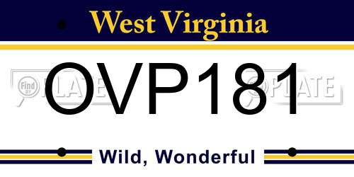 OVP181 West Virginia License Plate