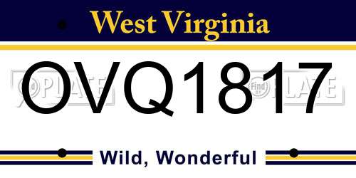 OVQ1817 West Virginia License Plate