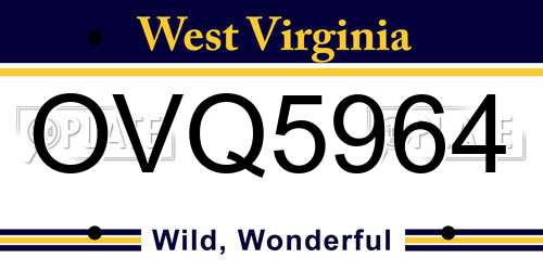 OVQ5964 West Virginia License Plate