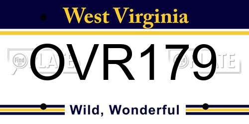 OVR179 West Virginia License Plate