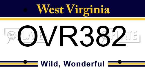 OVR382 West Virginia License Plate