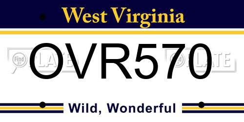 OVR570 West Virginia License Plate