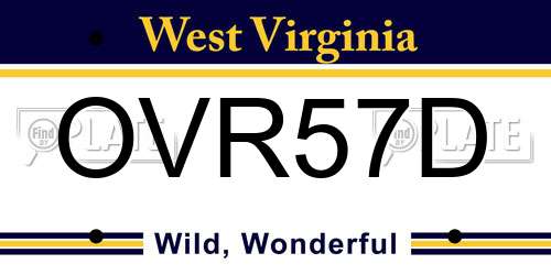 OVR57D West Virginia License Plate