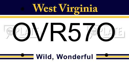 OVR57O West Virginia License Plate
