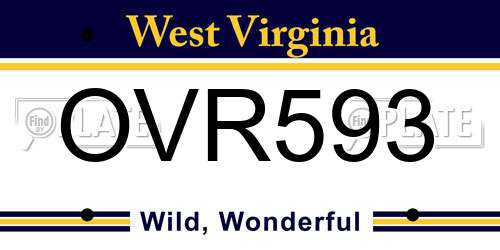 OVR593 West Virginia License Plate