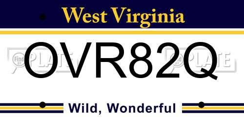 OVR82Q West Virginia License Plate